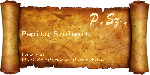 Papity Szulamit névjegykártya